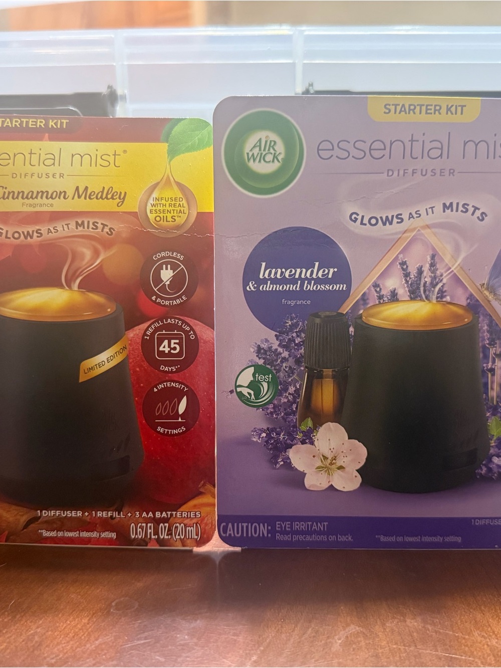 Essential Mist Diffuser Starter Kit - 1 Lavender & & 1 Apple Cinnamon Medley